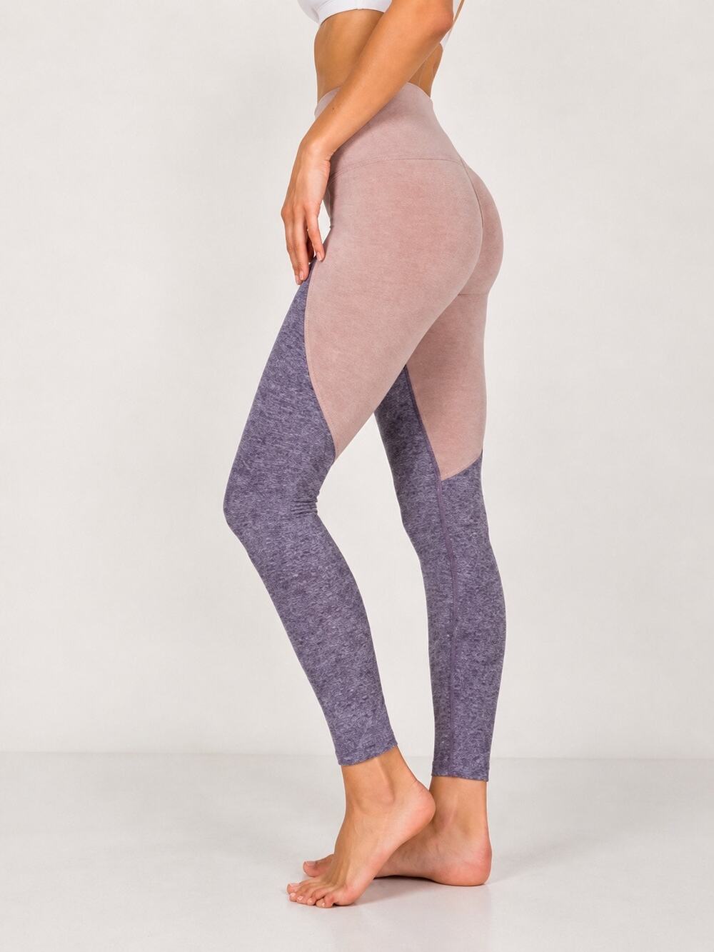 Beyond Yoga Spacedye Colorblock Leggings XS Purple Pink High Rise Buttery Soft